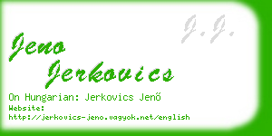 jeno jerkovics business card